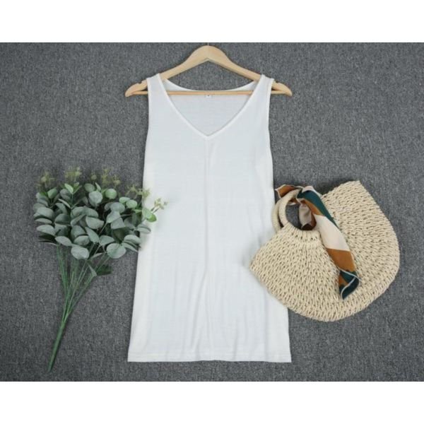 Classy V-Neck Plain Sleeveless Top