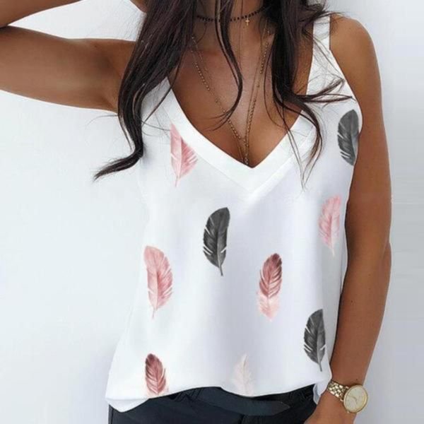 Blow You Away Feather Print Top