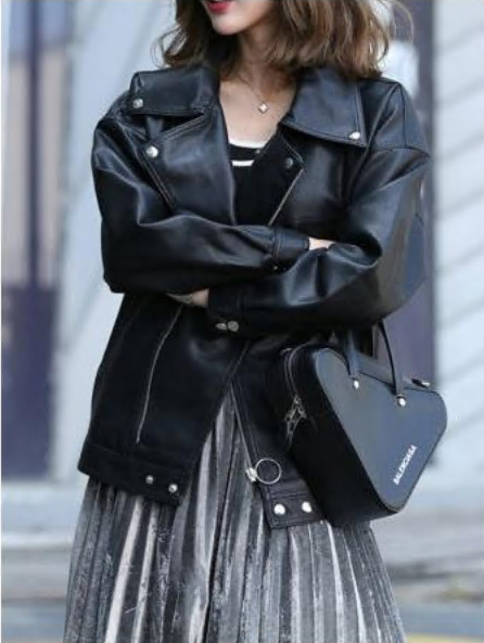 Leather coat for women