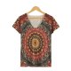 Distinctive V-Neck Printed Short Sleeve T-Shirt