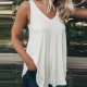 Classy V-Neck Plain Sleeveless Top