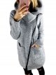 Women's Jacket Long Solid Colored Holiday Basic Gray