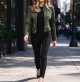 Women Zip Jacket R Biker Outwear Ladies Lapel Jacket Coat Short Punk Cropped Tops Army Green