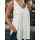 Classy V-Neck Plain Sleeveless Top