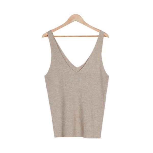 Comfy V-Neck Plain Sleeveless Top