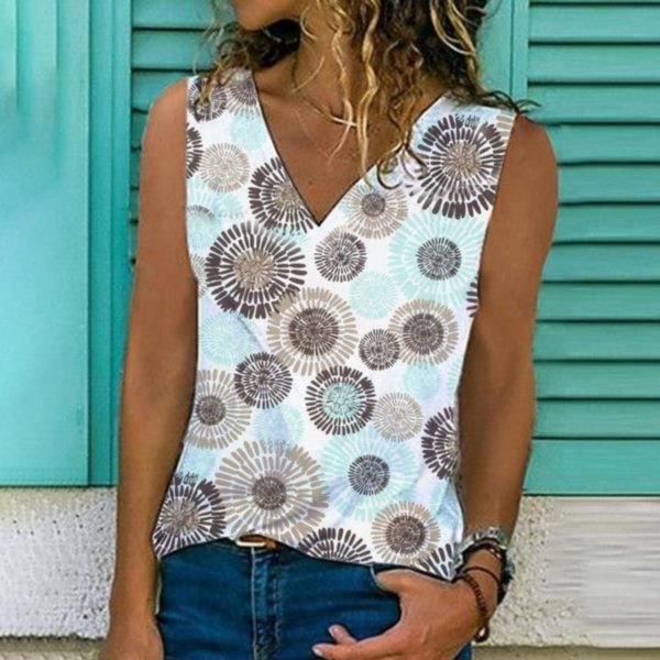 Dandelion V-Neck Sleeveless Top