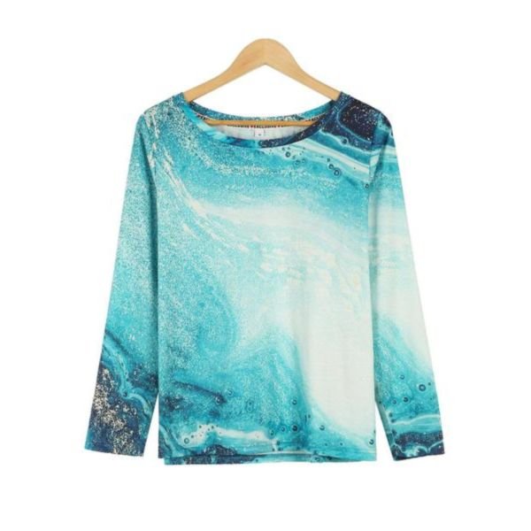 Youthful Scoop Neck Long Sleeve Printed Tee