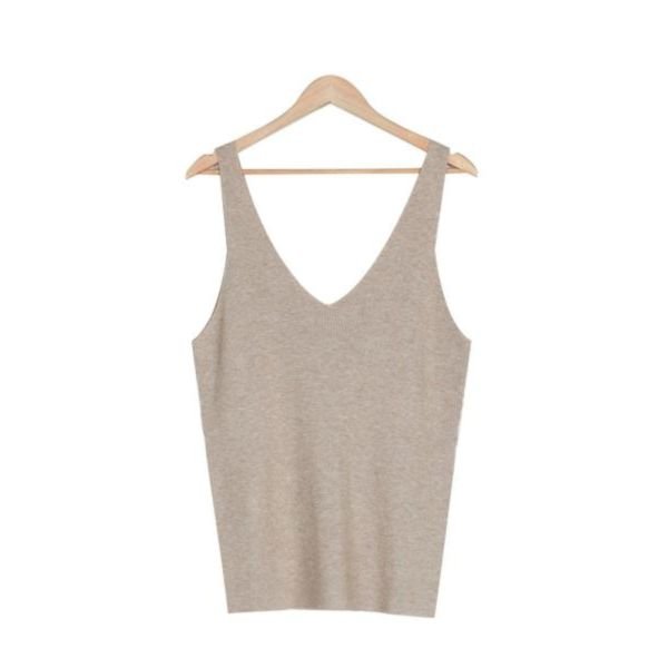 Comfy V-Neck Plain Sleeveless Top