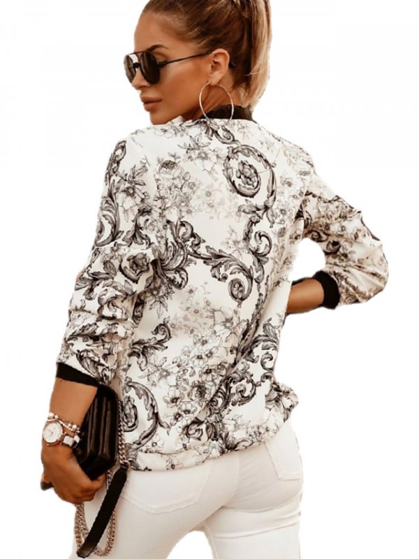 Women's Zipper Peaked Lapel Jacket Short Plants Daily Basic Black Purple Light Blue