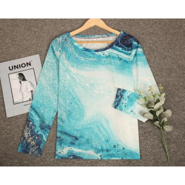 Youthful Scoop Neck Long Sleeve Printed Tee