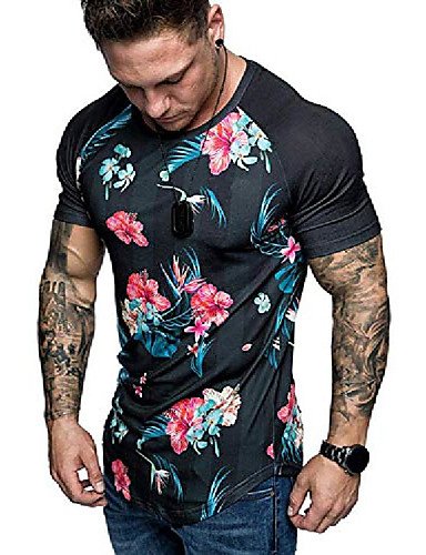 Men's Workout T Shirt Short Sleeve Muscle Cut Bodybuilding Fitness Tops