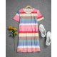 Horizontal Print Slouchy T-Shirt Dress