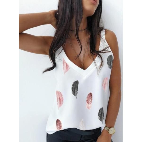 Blow You Away Feather Print Top